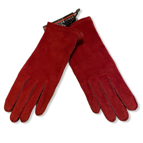 Fownes Brothers Red Leather Gloves New Size Small - Picture 3 of 7